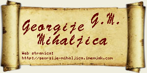 Georgije Mihaljica vizit kartica